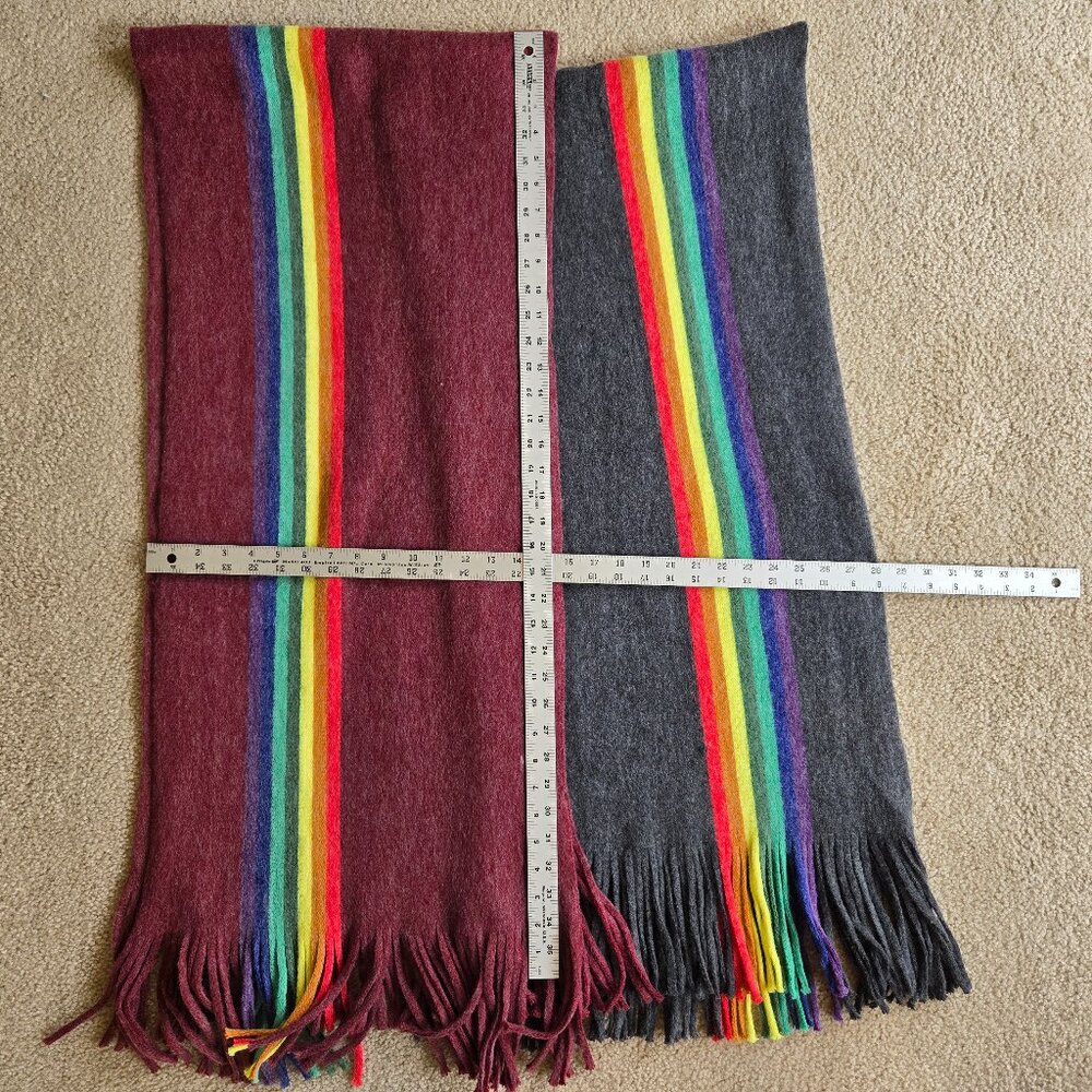 NWOT Pair of Colorful Rainbow Stripe Scarves